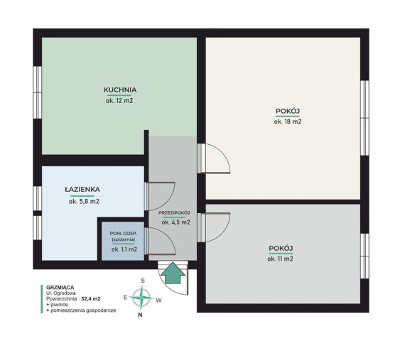 Mieszkanie 2-pokojowe Grzmiąca, ul. Ogrodowa. Zdjęcie 30