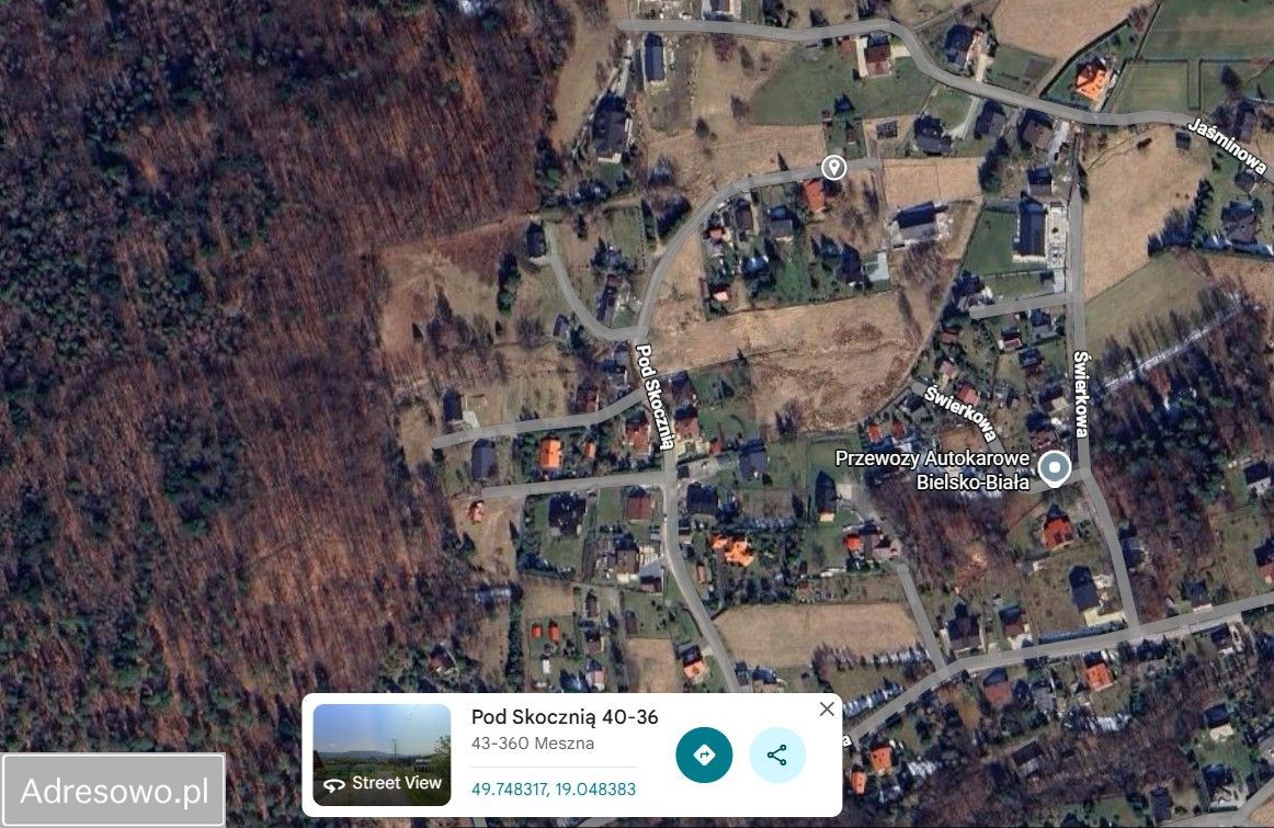 Działka budowlana Meszna, ul. Pod Skocznią. Zdjęcie 5