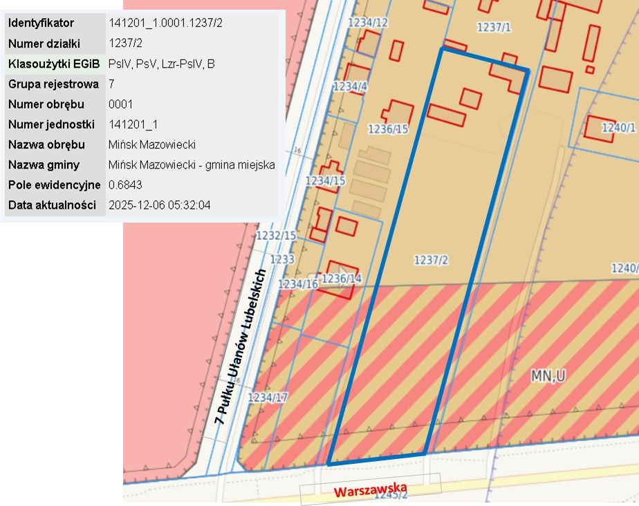 Działka budowlana Mińsk Mazowiecki Centrum, ul. Warszawska. Zdjęcie 2
