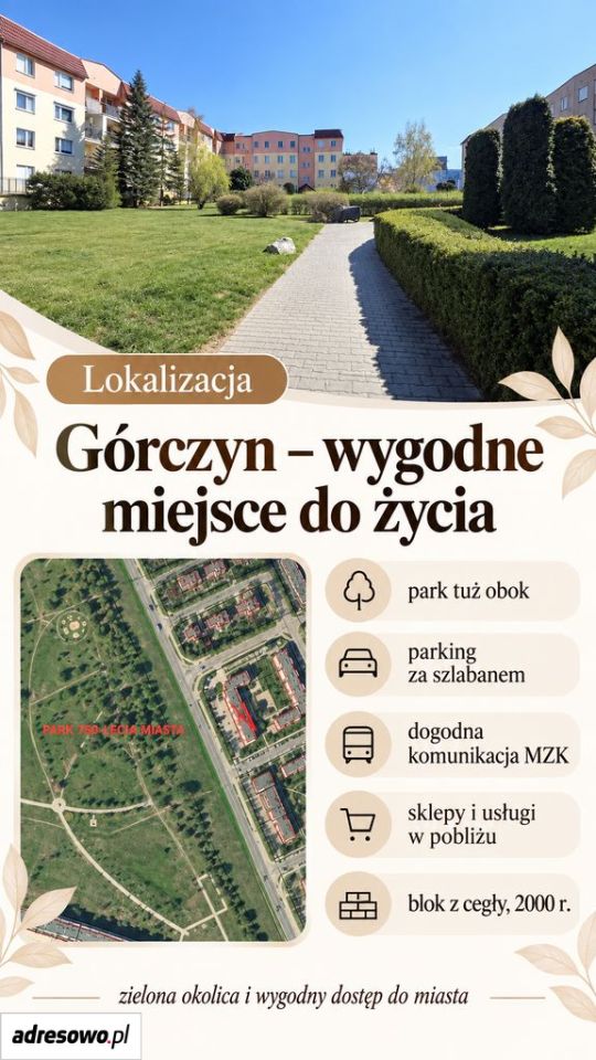 Mieszkanie 3-pokojowe Gorzów Wielkopolski Górczyn, ul. Michała Kleofasa Ogińskiego. Zdjęcie 3