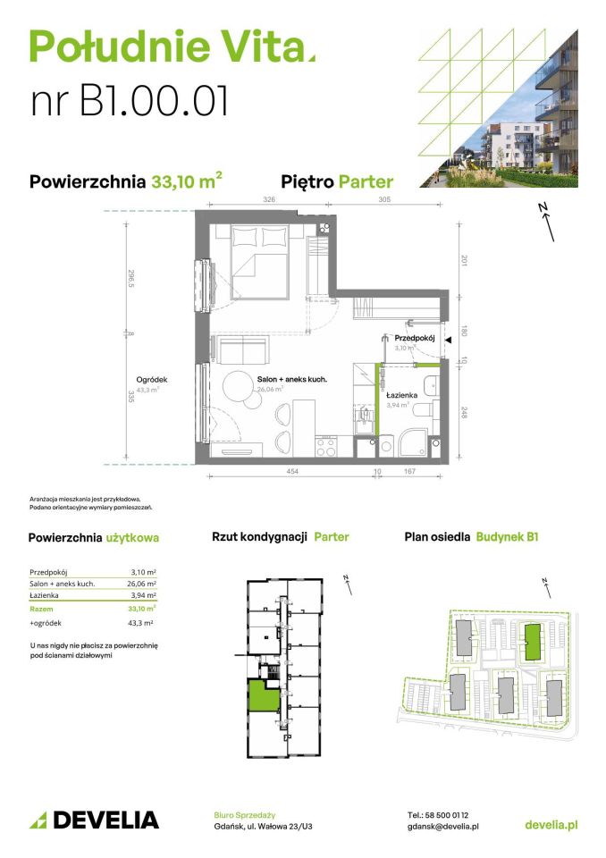 Mieszkanie 1-pokojowe Gdańsk Orunia Górna, ul. Kazimierza Wielkiego. Zdjęcie 7