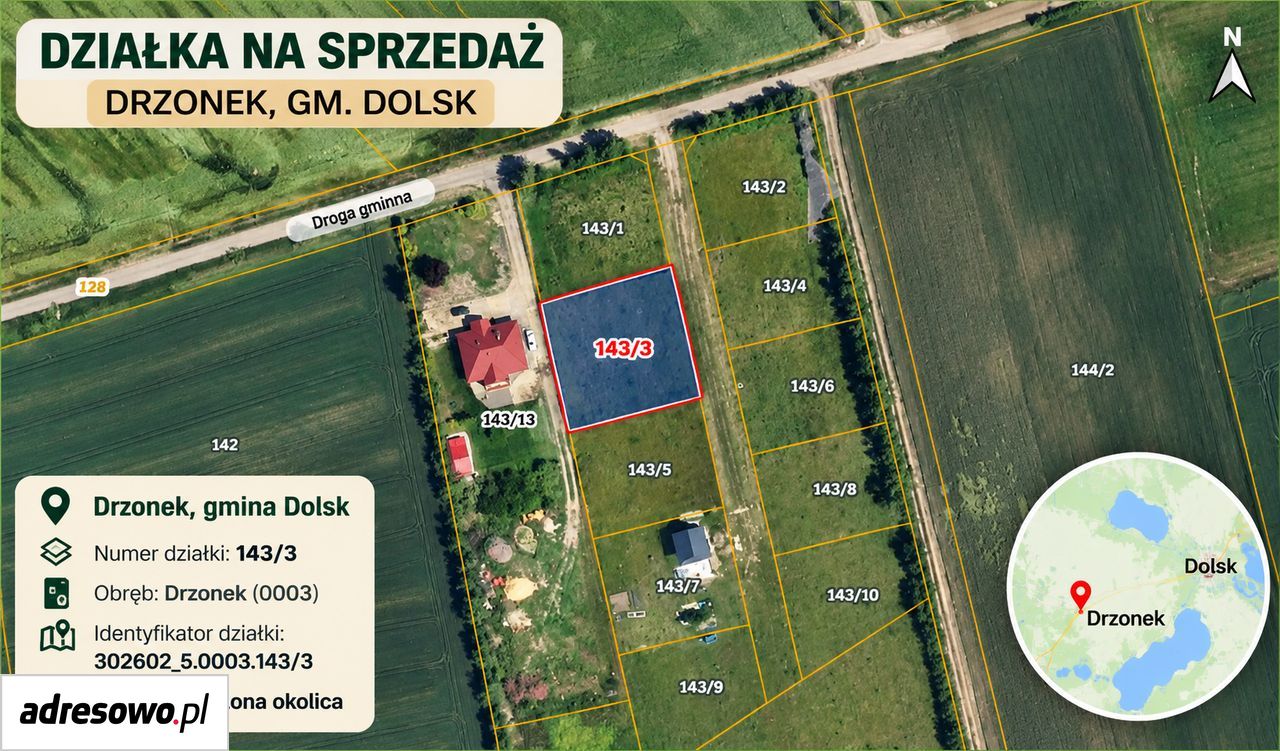 Działka budowlana Drzonek. Zdjęcie 1