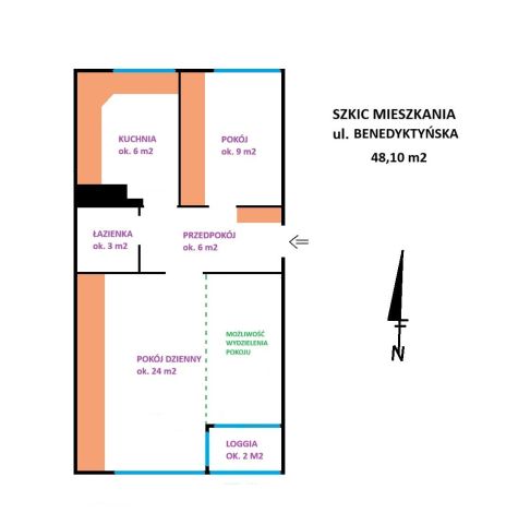 Mieszkanie 2-pokojowe Wrocław Śródmieście, ul. Benedyktyńska. Zdjęcie 13