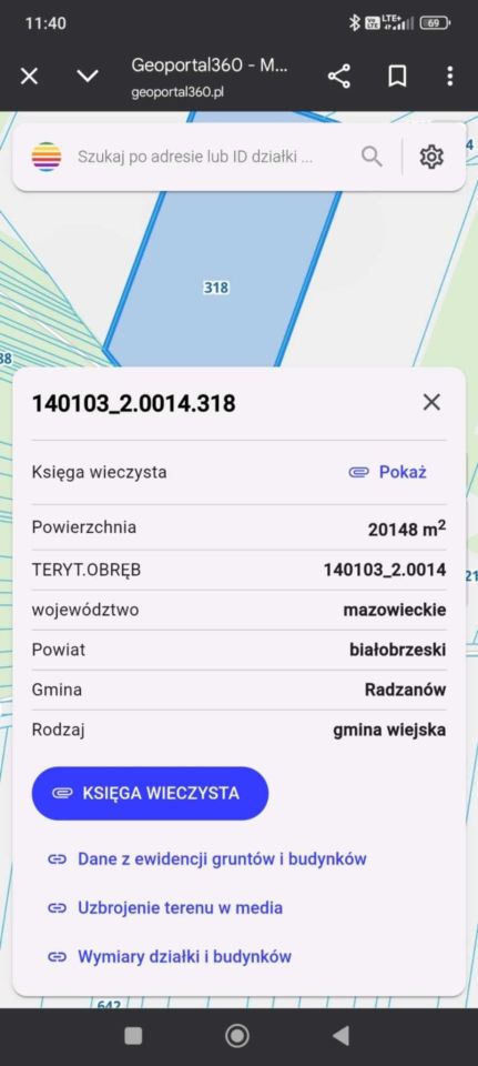 Działka rolna Rogolin