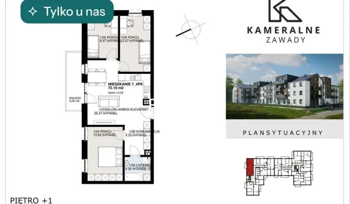 Mieszkanie 4-pokojowe Białystok Zawady, ul. św. Krzysztofa