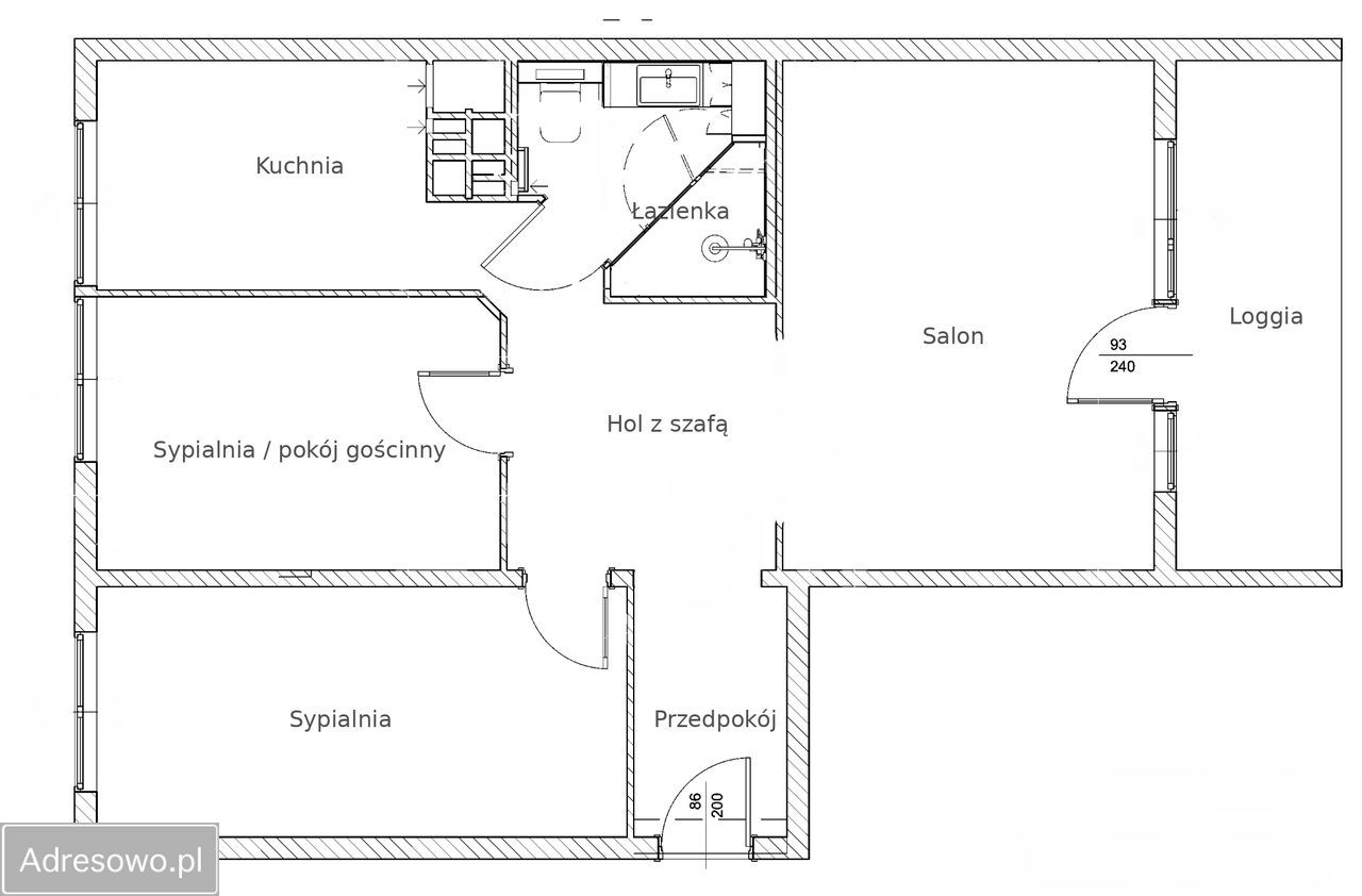 Mieszkanie 3-pokojowe Łódź Retkinia, al. ks. kard. Stefana Wyszyńskiego. Zdjęcie 13