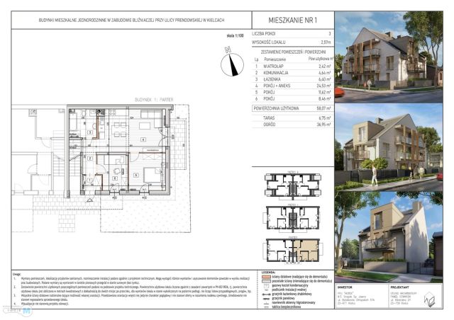 Mieszkanie 3-pokojowe Kielce, ul. Jadwigi Prendowskiej. Zdjęcie 3