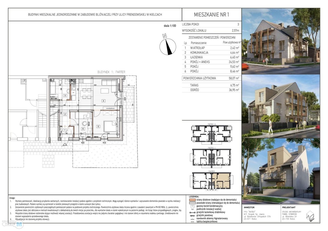 Mieszkanie 3-pokojowe Kielce, ul. Jadwigi Prendowskiej. Zdjęcie 3