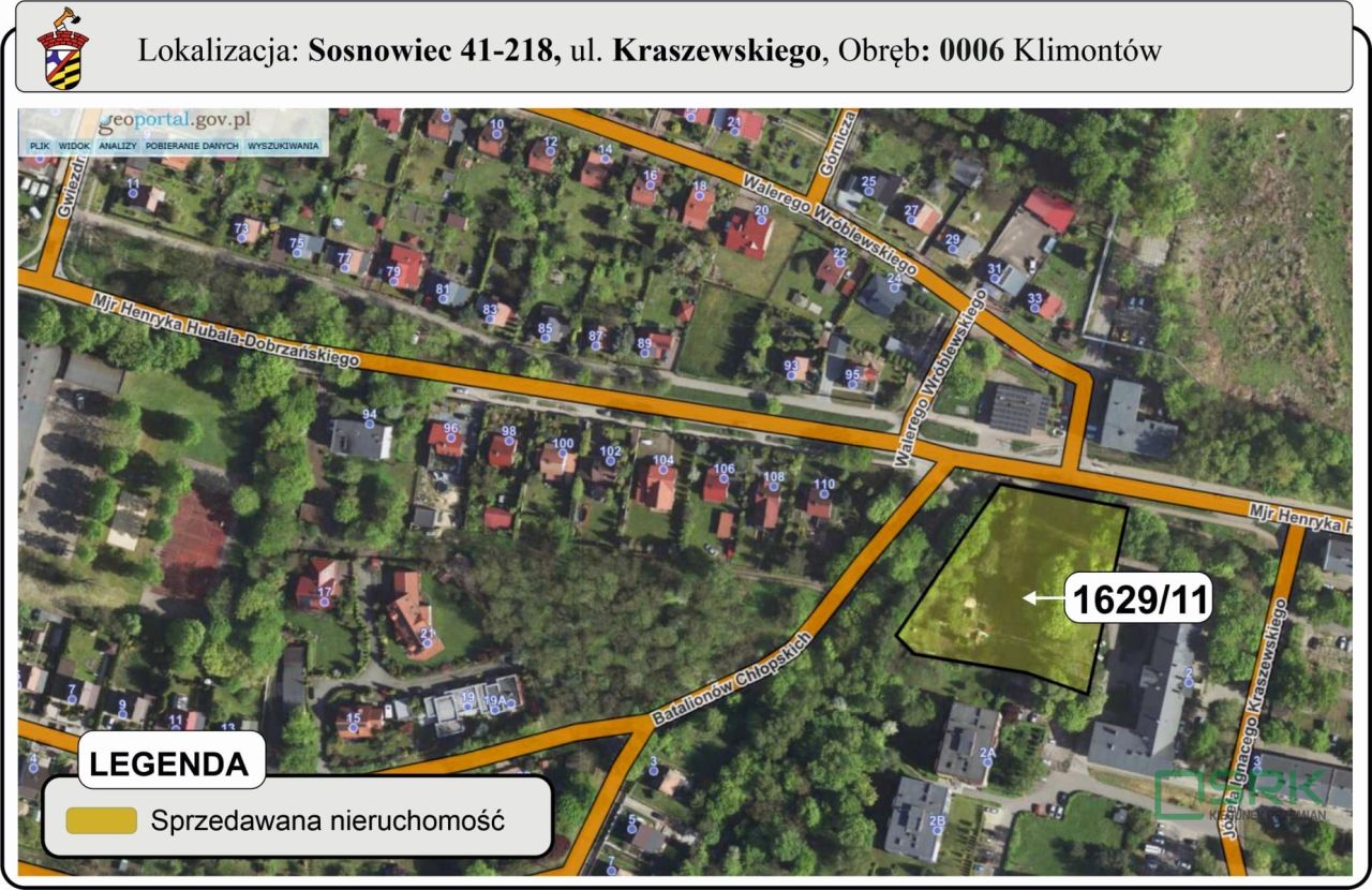 Działka inna Sosnowiec Klimontów, ul. Józefa Ignacego Kraszewskiego. Zdjęcie 4