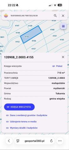Działka budowlana Skomielna Czarna. Zdjęcie 1