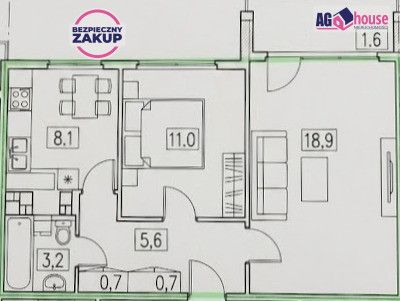 Mieszkanie 2-pokojowe Gdańsk Zaspa, ul. Startowa. Zdjęcie 4