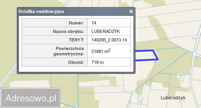 Działka rolna Luberadzyk. Zdjęcie 2
