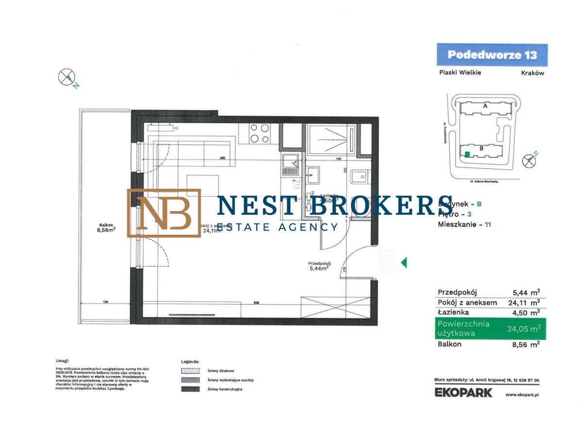 Mieszkanie 2-pokojowe Kraków, ul. Podedworze. Zdjęcie 11