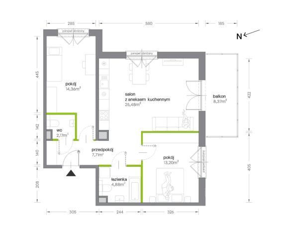 Mieszkanie 3-pokojowe Kraków Krowodrza, ul. Żabiniec. Zdjęcie 7