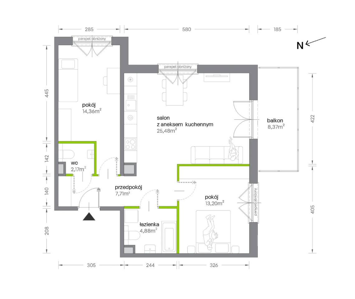 Mieszkanie 3-pokojowe Kraków Krowodrza, ul. Żabiniec. Zdjęcie 7