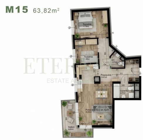 Mieszkanie 3-pokojowe Kraków Czyżyny, ul. Śliwkowa. Zdjęcie 1