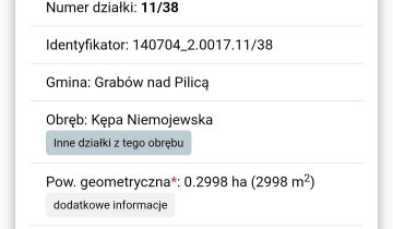 Działka rolno-budowlana Kępa Niemojewska