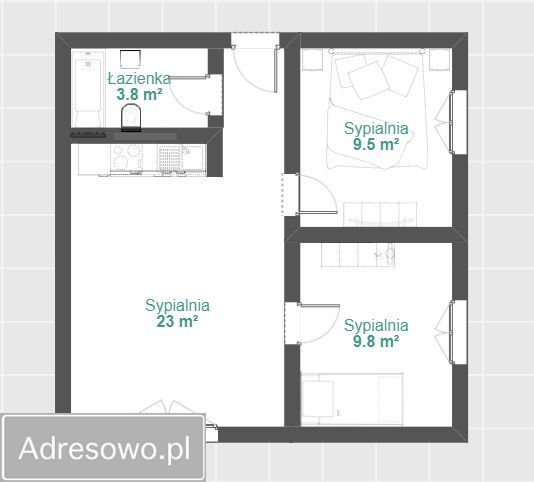 Mieszkanie 3-pokojowe Kraków Olsza, ul. Młyńska