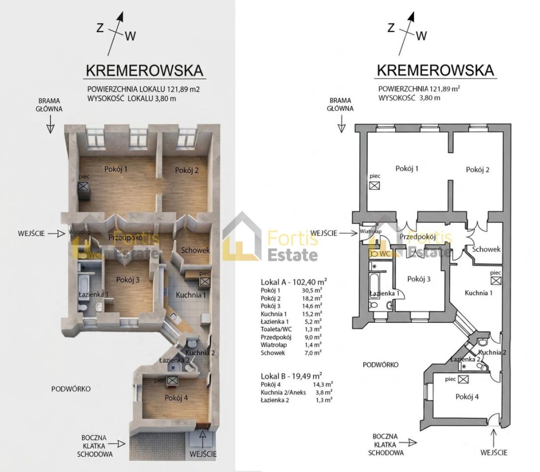 Mieszkanie 4-pokojowe Kraków Stare Miasto, ul. Kremerowska. Zdjęcie 19