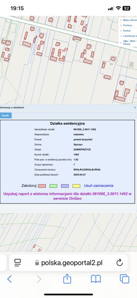 Działka siedliskowa Zawieprzyce-Kolonia