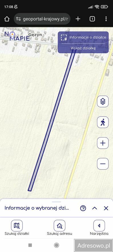 Działka rolno-budowlana Gęzyn