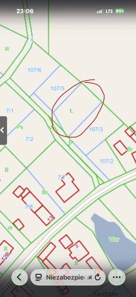 Działka budowlana Tarchalin, Wewnętrzna. Zdjęcie 11