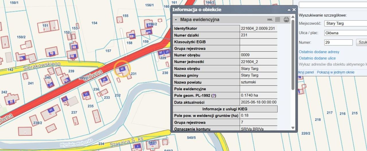 Działka budowlana Stary Targ, ul. Główna