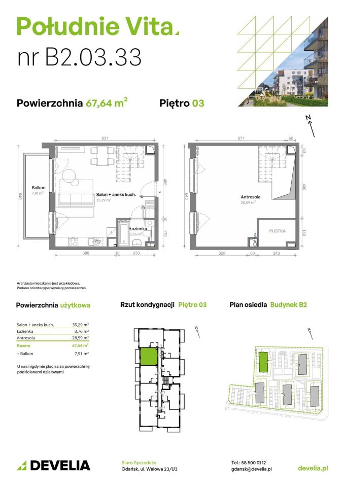Mieszkanie 3-pokojowe Gdańsk Orunia Górna, ul. Kazimierza Wielkiego. Zdjęcie 7