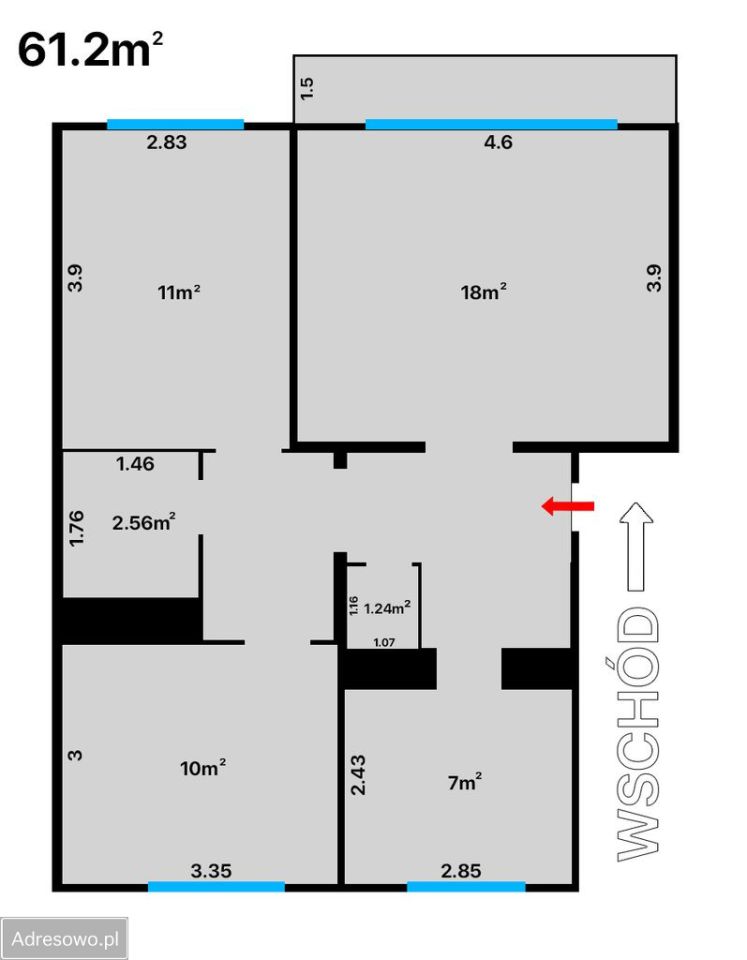 Mieszkanie 3-pokojowe Gdynia Karwiny, ul. Leona Kruczkowskiego. Zdjęcie 14