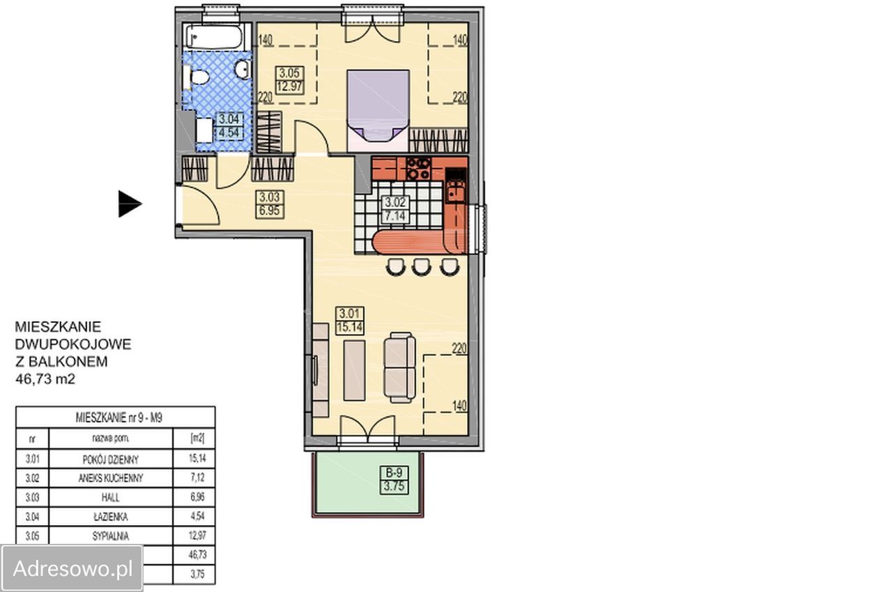 Mieszkanie 2-pokojowe Kraków Prądnik Biały, ul. Władysława Łokietka. Zdjęcie 20