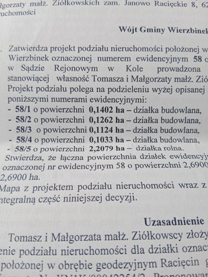 Działka budowlana Racięcin Janowo Racięckie. Zdjęcie 2