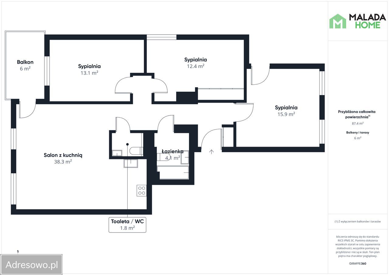 Mieszkanie 4-pokojowe Wrocław Klecina, ul. Jutrzenki. Zdjęcie 12