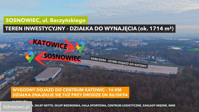 Działka inwestycyjna Sosnowiec Milowice, ul. Krzysztofa Kamila Baczyńskiego. Zdjęcie 1