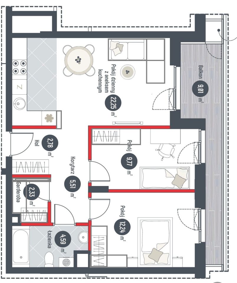 Mieszkanie 3-pokojowe Warszawa Praga-Południe, ul. Kokoryczki. Zdjęcie 17