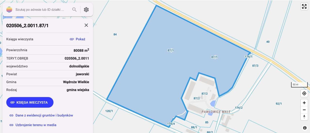 Działka rolna Pawłowice Wielkie