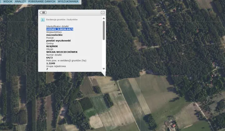 Działka rolna Wólka-Wojciechówek