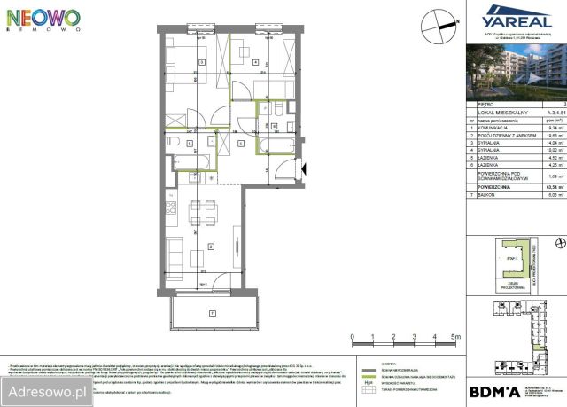Mieszkanie 3-pokojowe Warszawa Chrzanów, ul. Brzeżek. Zdjęcie 20