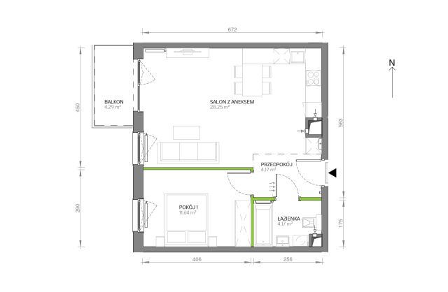 Mieszkanie 2-pokojowe Gdańsk Chełm, ul. Ptasia. Zdjęcie 7