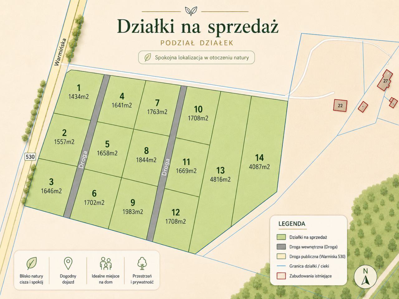 Działka budowlana Komorowo. Zdjęcie 1