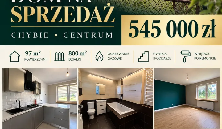dom wolnostojący, 3 pokoje Chybie, ul. Sportowa