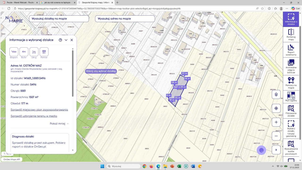 Działka budowlana Ostrów Mazowiecka. Zdjęcie 2