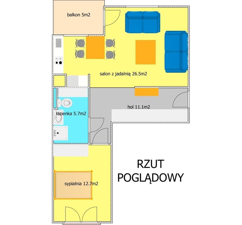 Mieszkanie 2-pokojowe Wrocław Jagodno, ul. Buforowa. Zdjęcie 5
