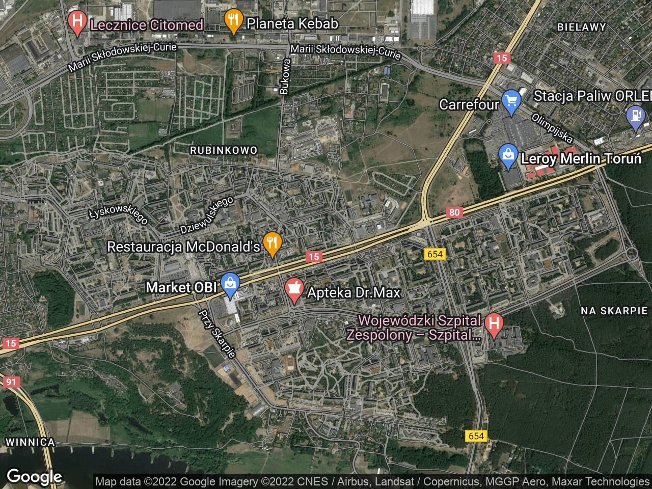 Lokal Toruń Rubinkowo, szosa Lubicka