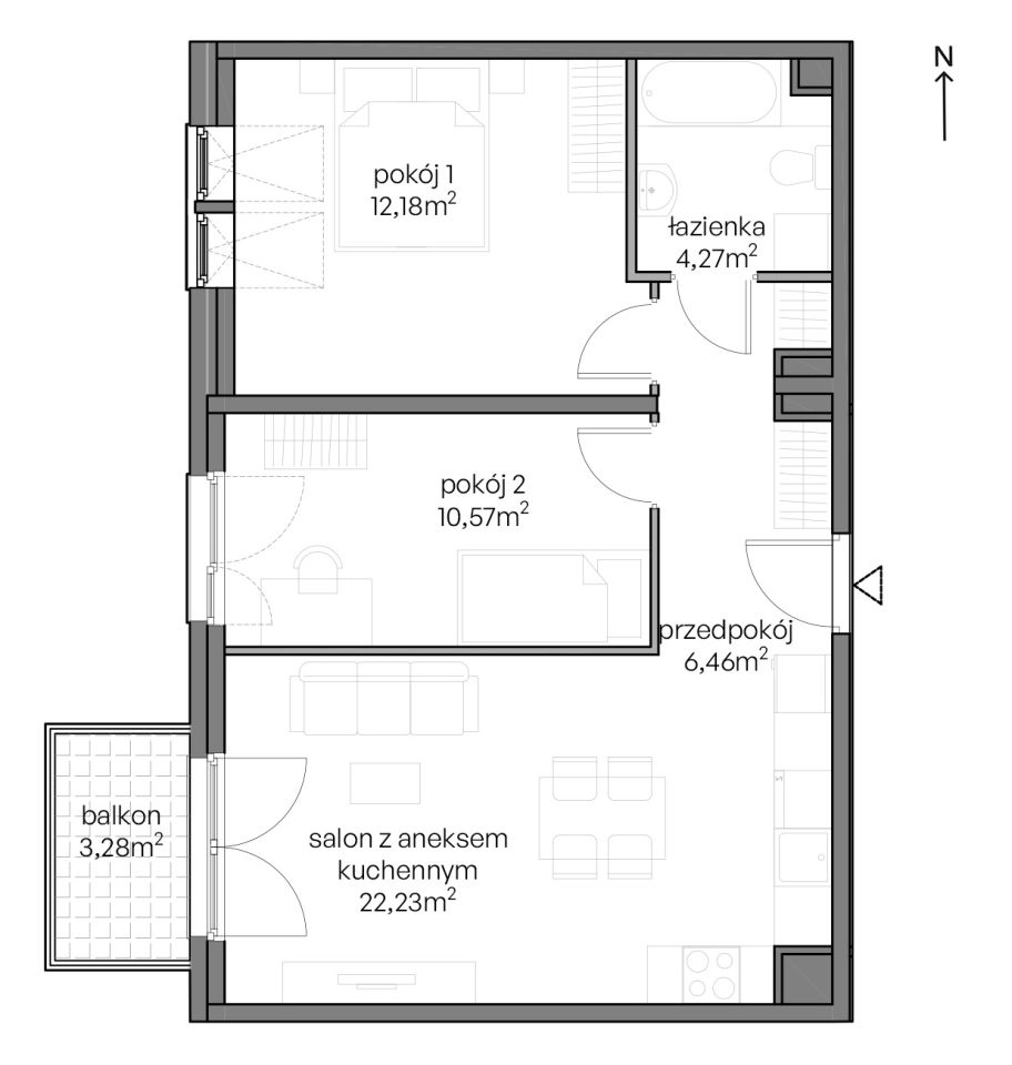 Mieszkanie 3-pokojowe Gdańsk Ujeścisko, ul. Niepołomicka. Zdjęcie 8