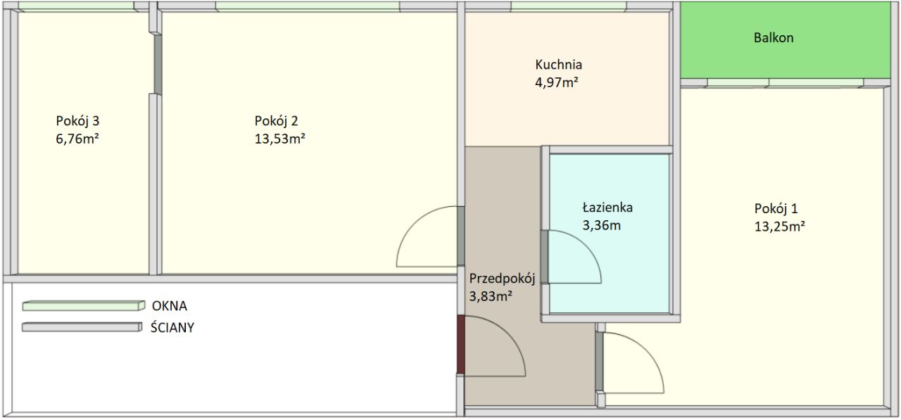 Mieszkanie 3-pokojowe Bytom Śródmieście, ul. Wrocławska. Zdjęcie 2