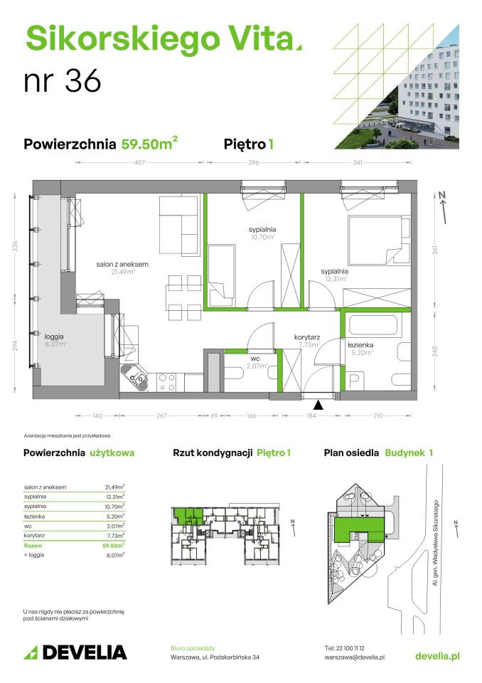 Mieszkanie 3-pokojowe Warszawa Mokotów, al. gen. Władysława Sikorskiego. Zdjęcie 9
