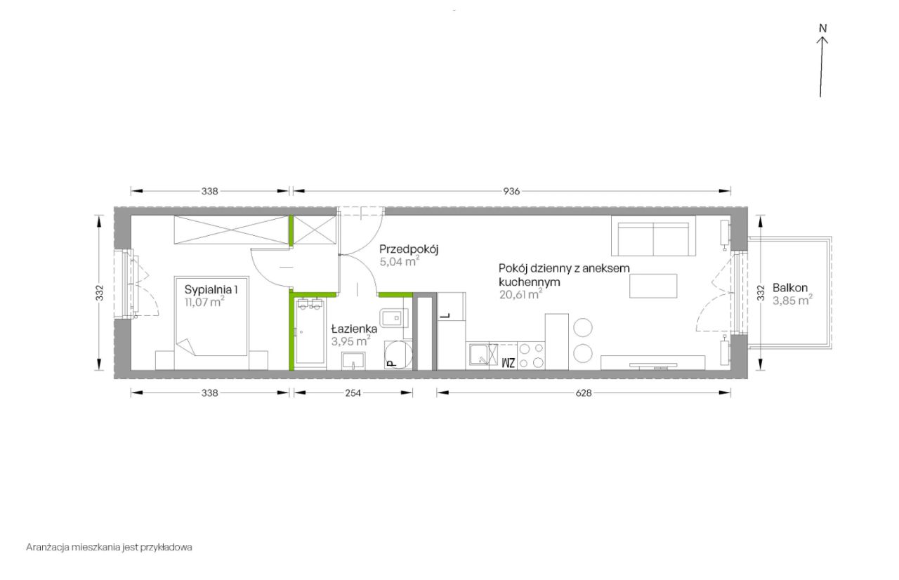 Mieszkanie 2-pokojowe Kraków Czyżyny, ul. Romana Ciesielskiego. Zdjęcie 14