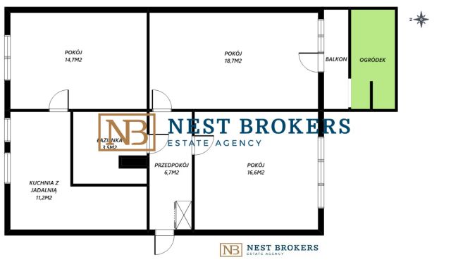 Mieszkanie 3-pokojowe Kraków Olsza, ul. Macieja Miechowity. Zdjęcie 14