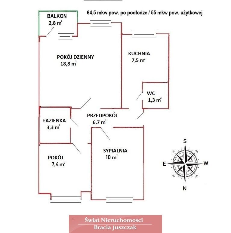 Mieszkanie 3-pokojowe Wrocław Oporów. Zdjęcie 12