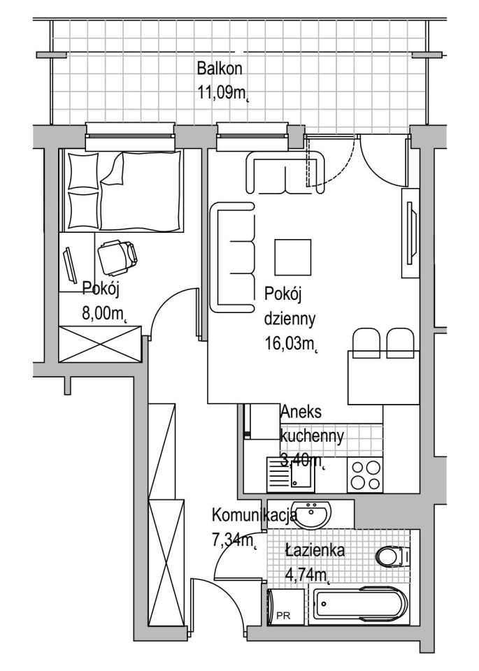 Mieszkanie 2-pokojowe Kieźliny, ul. Edyty Stein. Zdjęcie 19